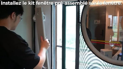 Climatiseur Mobile 9000 BTU (+30m²) 4 en 1 Silencieux - Télécommande, Minuterie 24h & Mode Sommeil,Clim Mobile pour Maison et Bureau,Kit d'Évacuation par Fenêtre Inclus